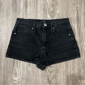 forever 21 black wash denim shorts size 26